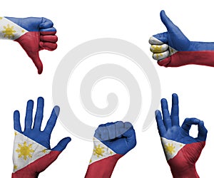 Mano impostato bandiera da le Filippine 