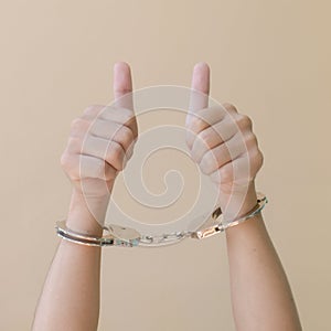Hand in shackle