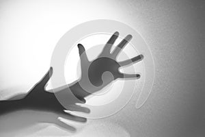 Hand shadows. Concept for illustrating the negative state.