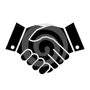Hand shake business vector icon photo