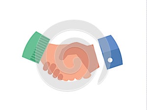 Hand shake flat vector icon illustration. Business partnership cooperation symbol, deal making agreement concept.