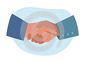 Hand Shake Gesture Hand Drawn Flat Concept Illustration