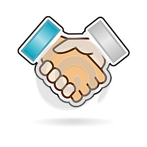 Hand shake isolated vector image