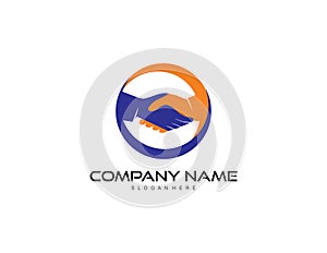 Hand shake logo design vector