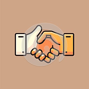 Hand shake logo, handshake icon design template simple flat vector