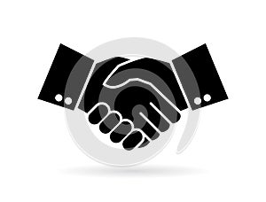 Hand shake silhouette vector icon