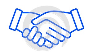 Hand shake vector icon, business partnership, deal agreement, team friendship handshake sign photo