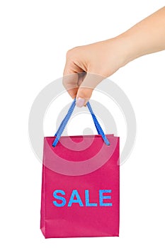 Hand with shopping bag Sale