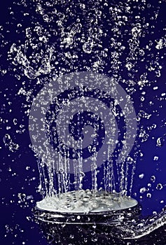Shower with stopped motion water drops