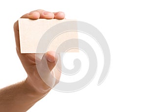 Hand showing blank business card