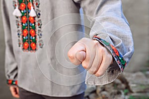 Hand showing the fig sign