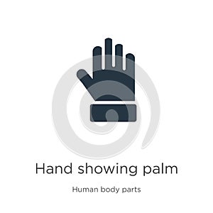 Hand showing palm icon vector. Trendy flat hand showing palm icon from human body parts collection isolated on white background.