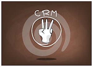 Hand Sign with CRM or Customer Relationship Management Concepts