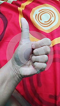 Hand sign language in expressing good work