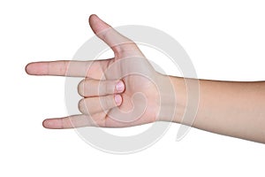 Hand sign posture love icon isolated