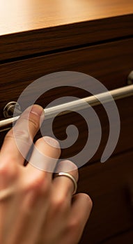 A hand with a silver ring