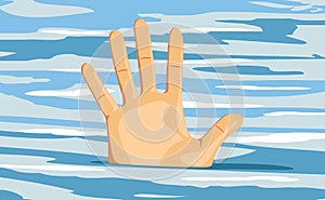 Hand of a sinking man. Hopelessness photo