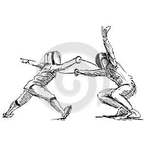 Hand sketch fencers