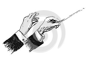 Hand sketch the hands of conductor