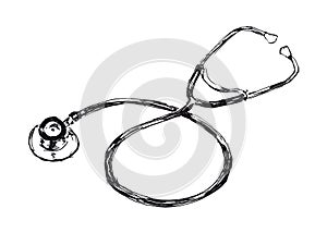 Hand sketch stethoscope photo