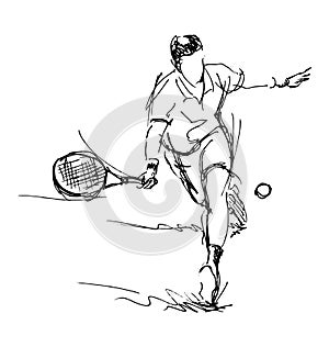 Hand sketch tennis player