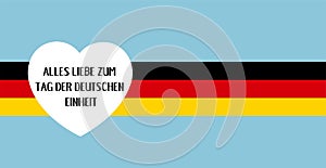 Hand sketched Beer Mug with Prost auf die deutsche Einheit quote in German, translated Cheers for the German Unity day photo