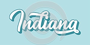 Hand sketched INDIANA text. 3D vintage, retro lettering for poster, sticker, flyer, header, card, clothing, wear