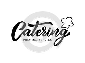 Hand sketched lettering Catering company logo.Vector illustration EPS 10 photo