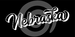 Hand sketched NEBRASKA text. 3D vintage, retro lettering for poster, sticker, flyer, header, card, clothing, wear