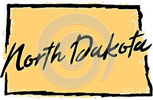 Hand Drawn North Dakota State Design photo