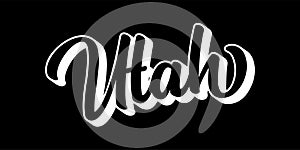 Hand sketched UTAH text. 3D vintage, retro lettering for poster, sticker, flyer, header, card, clothing, wear