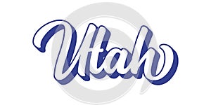 Hand sketched UTAH text. 3D vintage, retro lettering for poster, sticker, flyer, header, card, clothing, wear