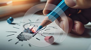 The Pencil Drawing Idea. AI generated