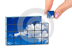 Hand and sky puzzle