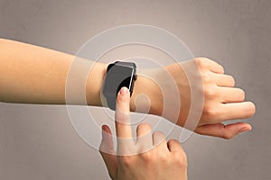 Hand with smartwatch