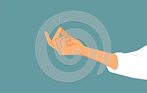 Hand Snapping Finger Easy Gesture Vector Cartoon Illustration