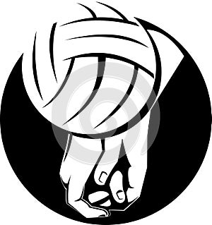 Hand spiking volleyball