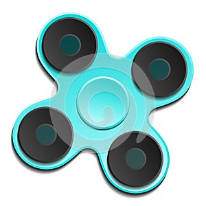 Hand spinner edc. Fidget toy for increased focus, stress relief. Vector. photo