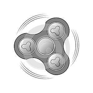 Hand spinner. Vector image of a rotating product. Logo for mobile application, website design.
