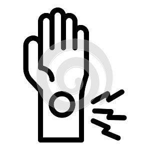 Hand sport injury icon, outline style