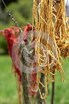 Hand Spun Yarn in Sacred Valley of Peru