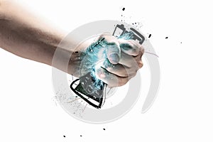 Hand squeezing keyboard