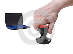 Hand with stamp