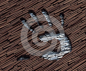 Hand stamp in planks