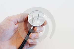 Hand with Stethoscope and pulse