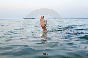 Hand sticking out of water