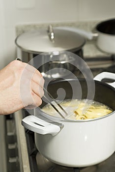 Hand Stirring Noodles