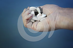 Hand with stones