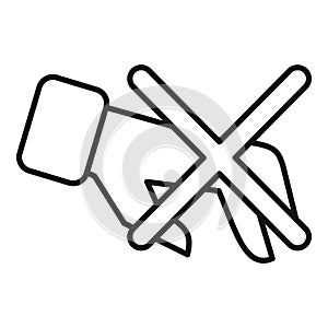 Hand stop theft icon outline vector. Secure cyber
