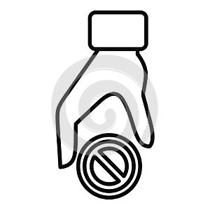 Hand stop theft icon outline vector. Secure robbery